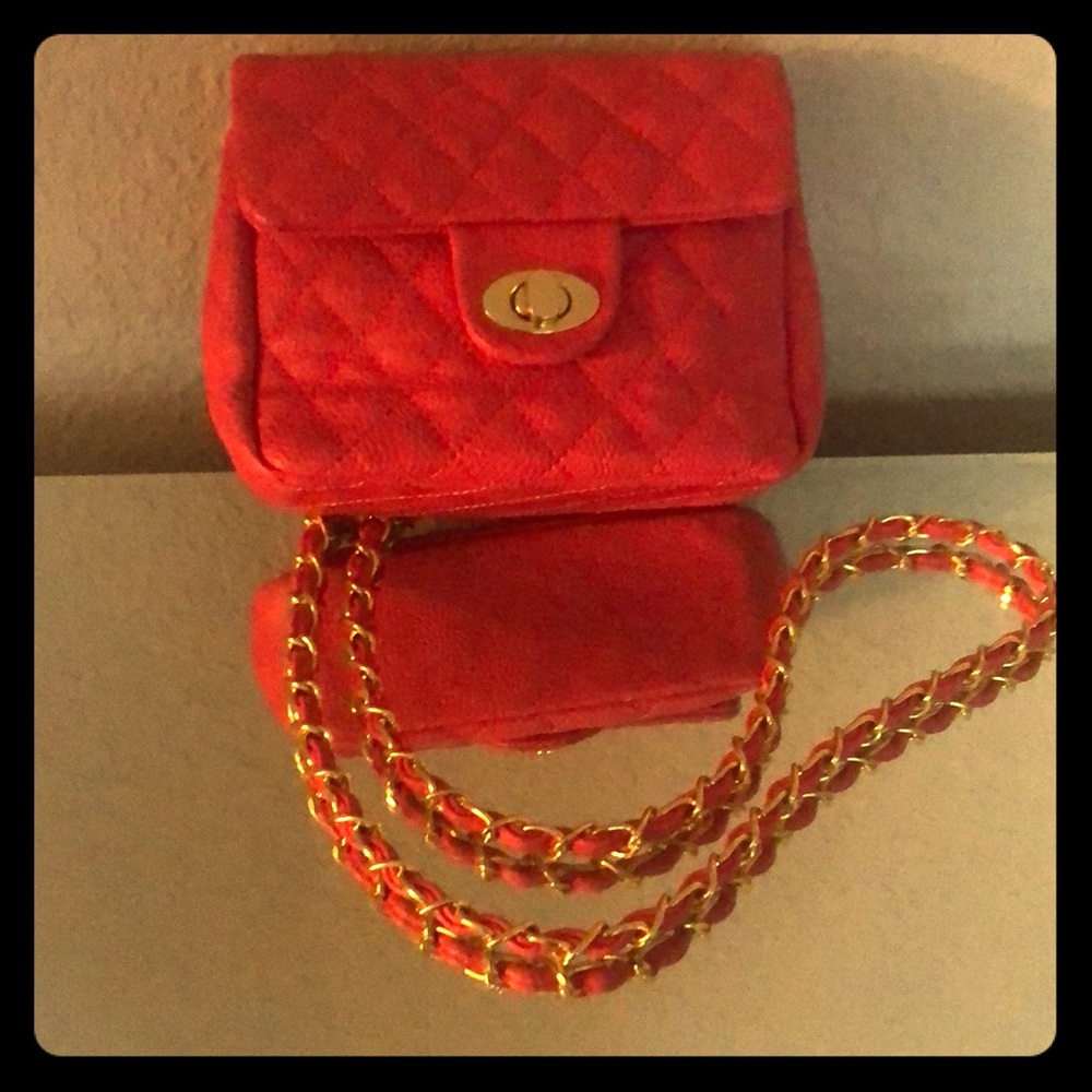 Coral crossbody handbag